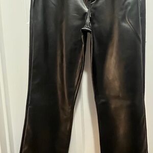 Faux Leather Marilyn Straight Pants - Black size 10